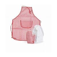 APRON, GLOVE & HAT RED VICHY image