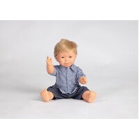 Anatomically Correct - Doll with Down Syndrome features - boy - Blonde (40cm) Vinyl Body image