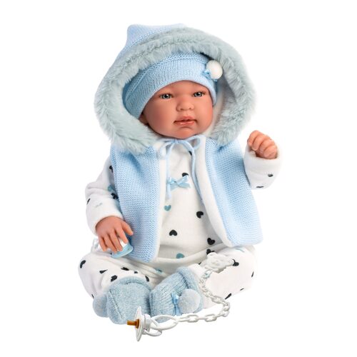 Llorens Crying Baby Doll – Soft Body - Tino Azul (44cm)