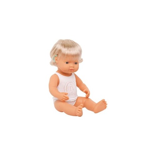 Baby Doll - Caucasian Girl with Hearing Aid 38cm