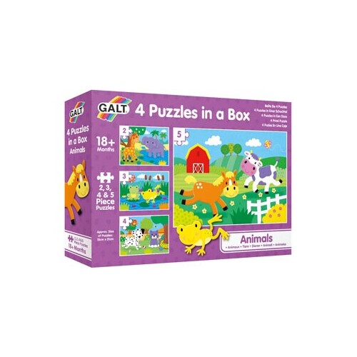 4 Puzzles in a Box - Animals