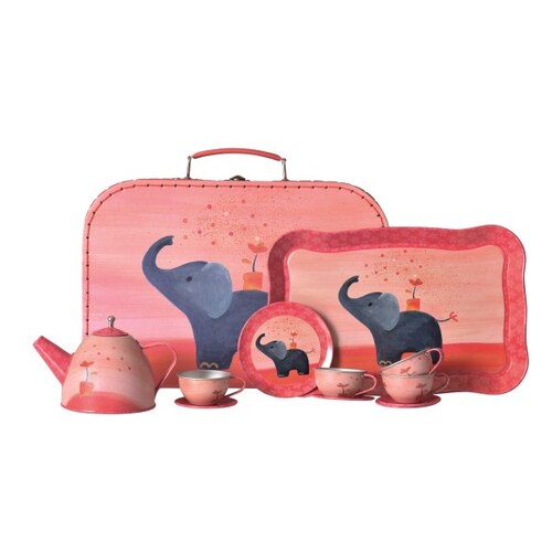 Tin Tea Set - Elephant (15 piece)