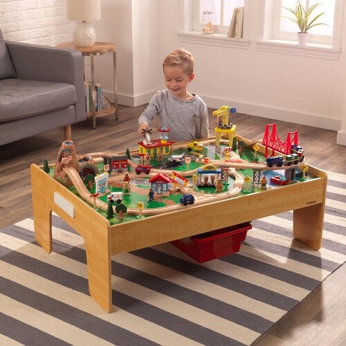 Adventure Town Railway Train Set & Table with EZ Kraft Assembly